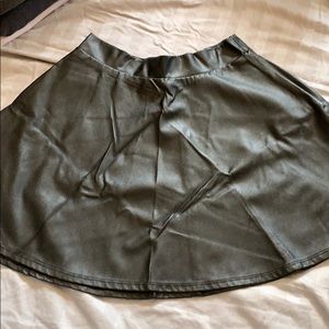 Pleather High-rise Skater Skirt